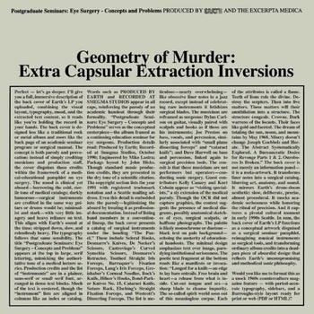the album cover for Earth X Black Noi$E - Geometry Of Murder: Extra Capsular Extraction