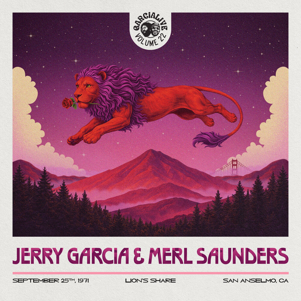the album cover for Jerry Garcia & Merl Saunders - GarciaLive Volume 22: September 25th, 1971 Lion's Share
