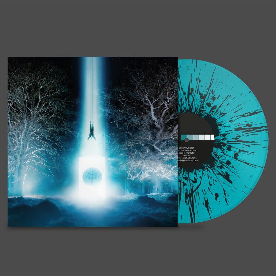 the album cover for Enter Shikari - Lose Your Self - Teal With Black Splatter Vinyl