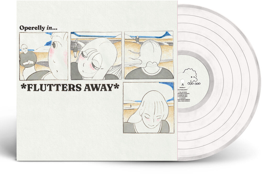 the album cover for Operelly - Flutters Away / Handwriting Practice No. 1 [Clear Vinyl]