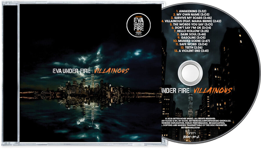 the album cover for Eva Under Fire - Villainous