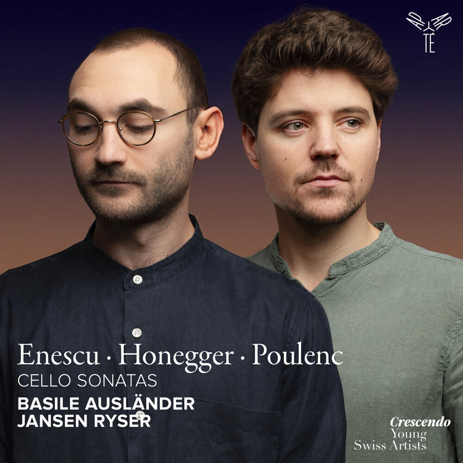 the album cover for Basile Auslander  / Ryser,Jansen - Enescu Honegger & Poulenc: Cello Sonatas