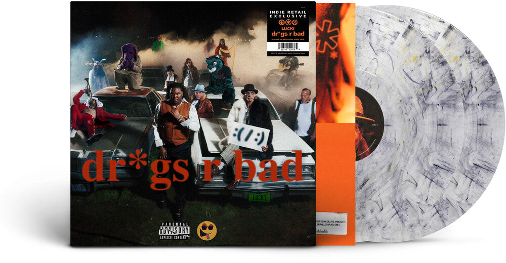 the album cover for Lucki - Dr*Gs R Bad [Indie Exclusive White Noise Static]