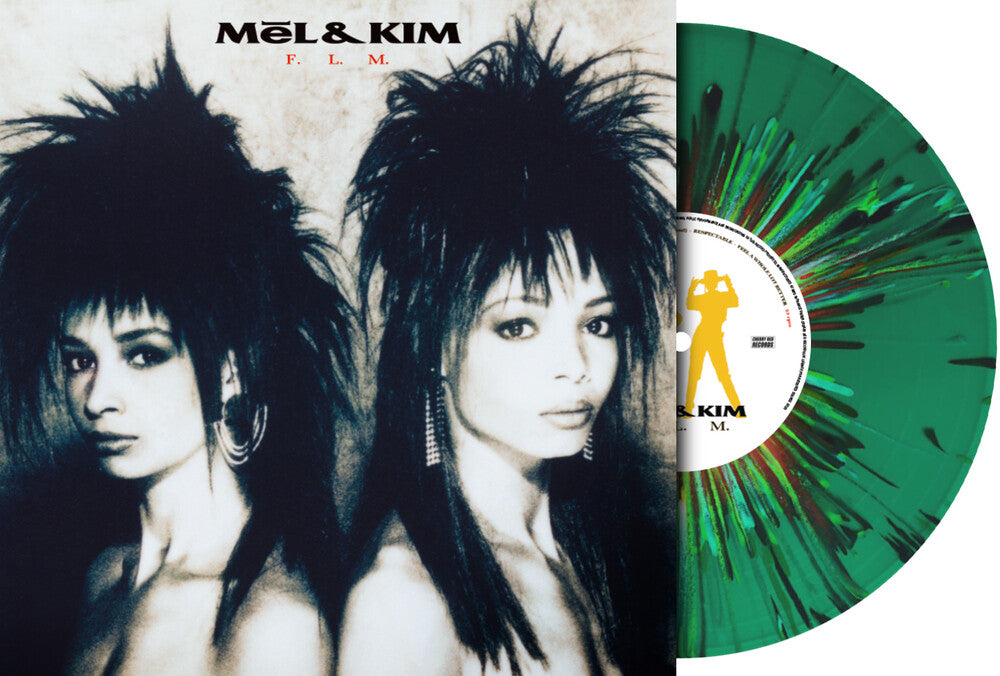 the album cover for Mel & Kim - F.L.M. - Green Splatter Vinyl [Colored Vinyl] (Grn) (Spla)