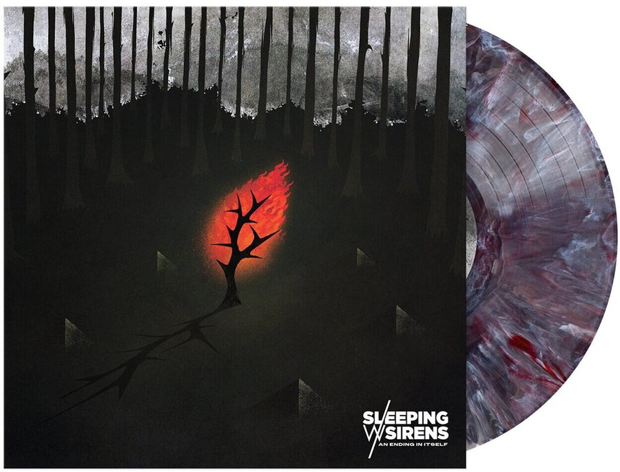 the album cover for Sleeping With Sirens - An Ending In Itself [Black/White/Red Swirl]