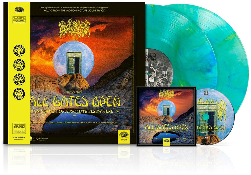 the album cover for Blood Incantation - All Gates Open (Original Motion Picture Soundtrack) [Indie Exclusive Algae Vinyl with Blu Ray]