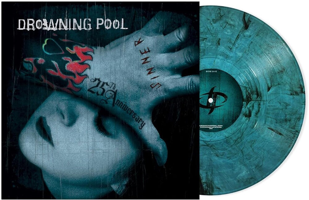 the album cover for Drowning Pool - Sinner - 25th Anniversary Edition [Sea Blue Smoke]