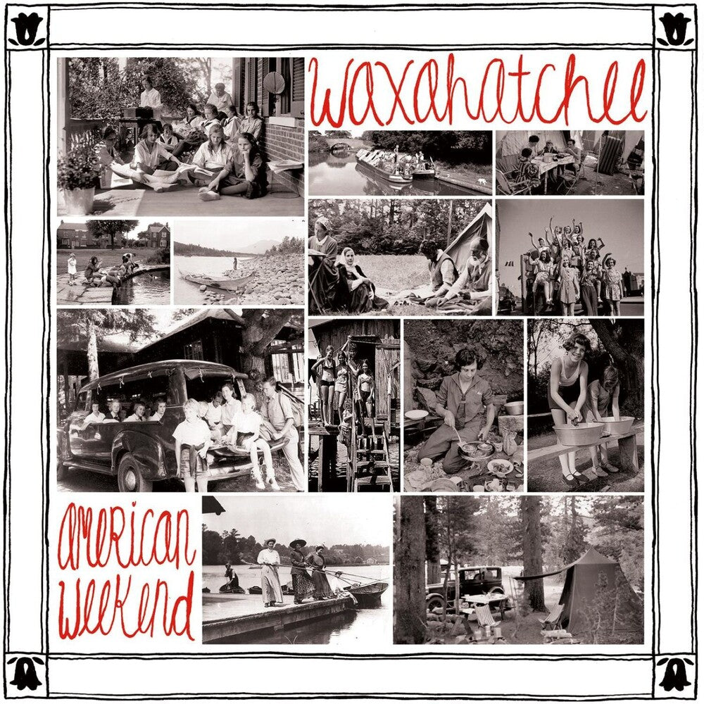the album cover for Waxahatchee - American Weekend [Red/White Swirl]