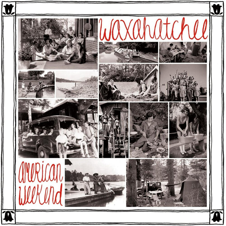 the album cover for Waxahatchee - American Weekend [Red/White Swirl]