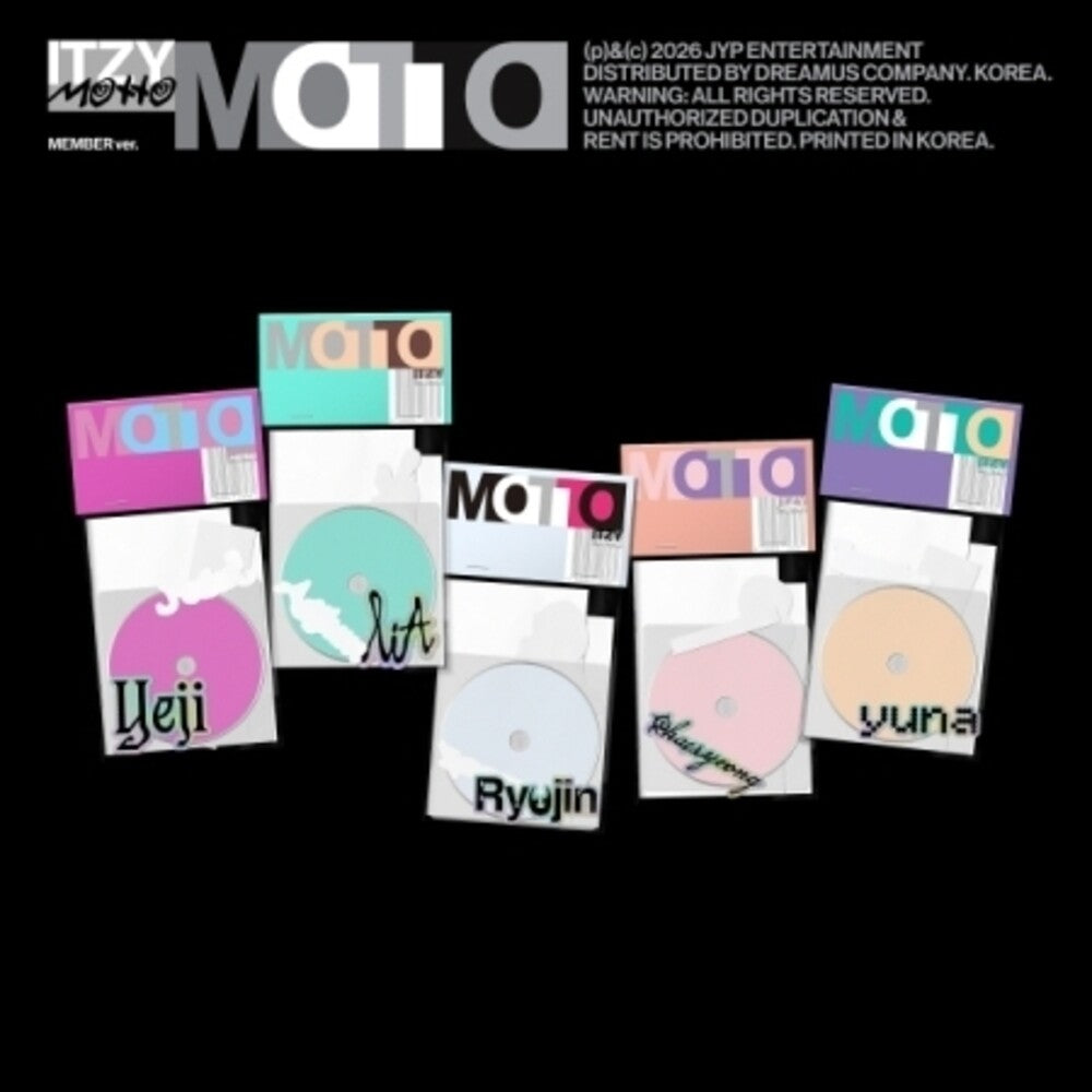 the album cover for ITZY - Motto - Member Version