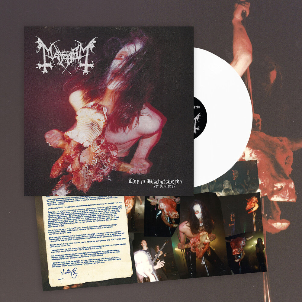 the album cover for Mayhem - Live In Bischofswerda (21st June 1997) [White]