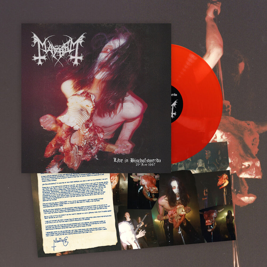 the album cover for Mayhem - Live In Bischofswerda (21st June 1997) [Red]