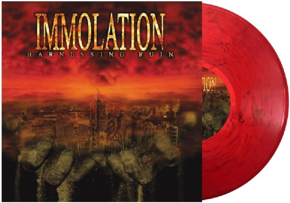 the album cover for Immolation - Harnessing Ruin - Ltd Edition Marble Vinyl [Colored Vinyl]