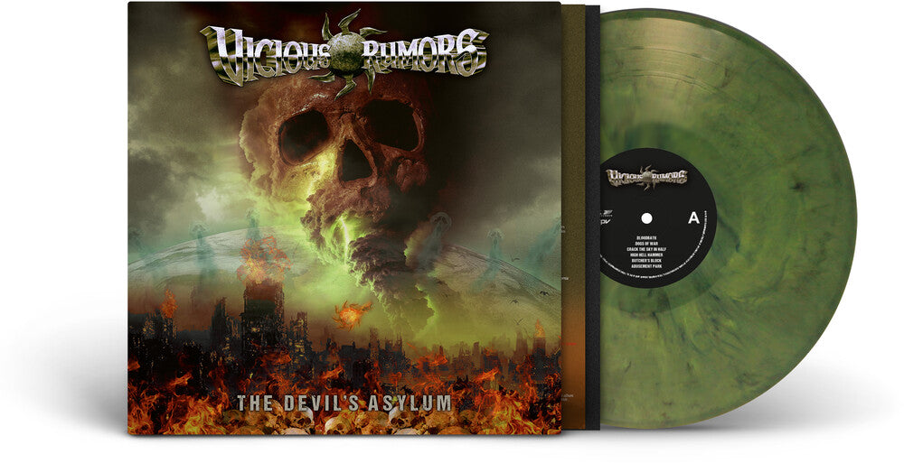 the album cover for Vicious Rumors - Devil's Asylum (Blk) [Colored Vinyl] (Grn) (Ylw) [Reissue]