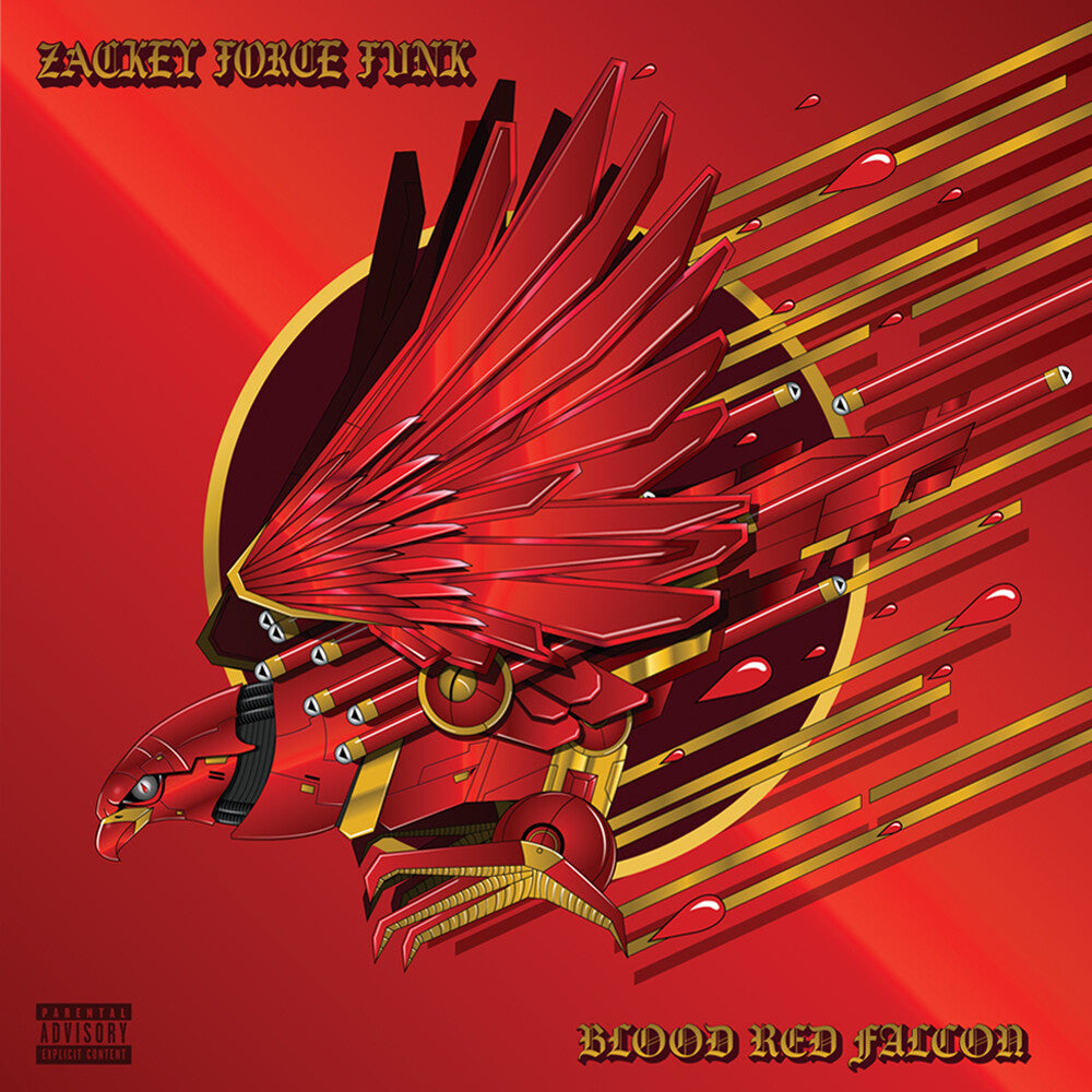 the album cover for Zackey Force Funk - Blood Red Falcon [Blood Red Vinyl]