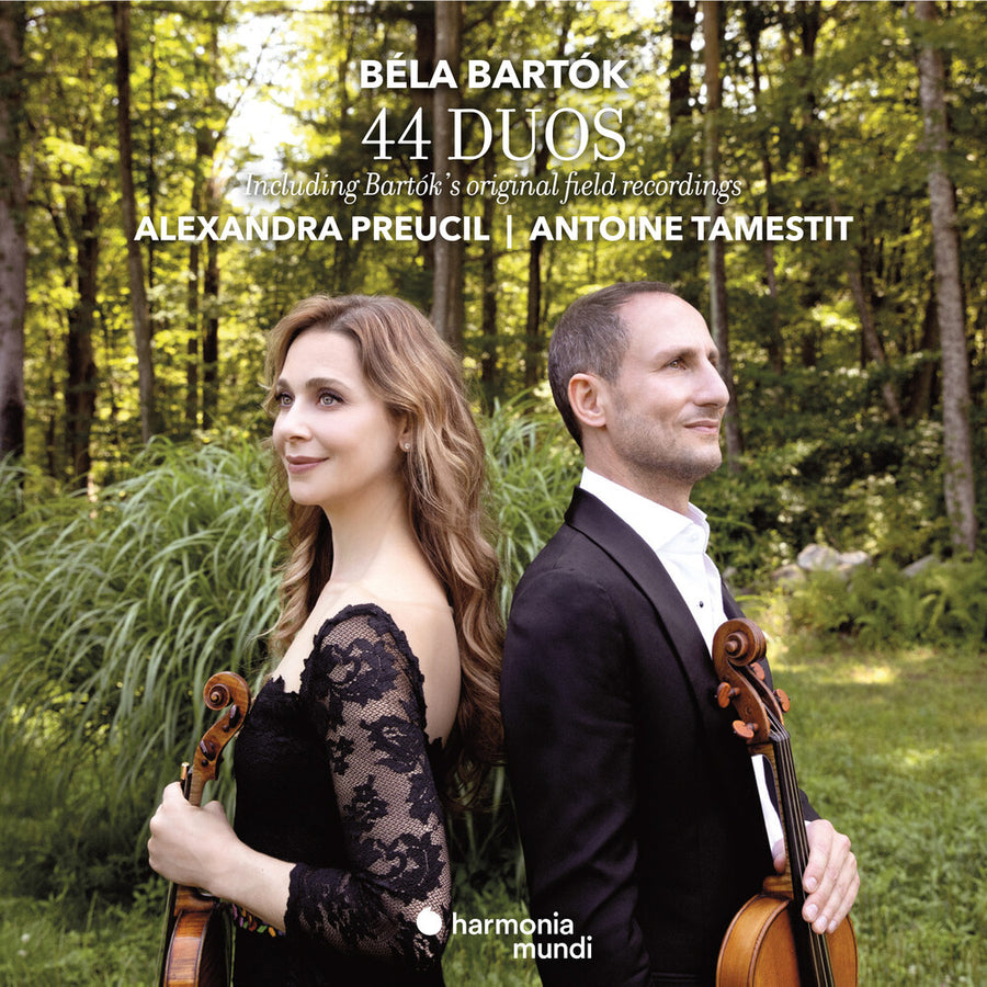 the album cover for Alexandra Preucil  / Tamestit,Antoine - Bartok: 44 Duos & Original Field Recordings