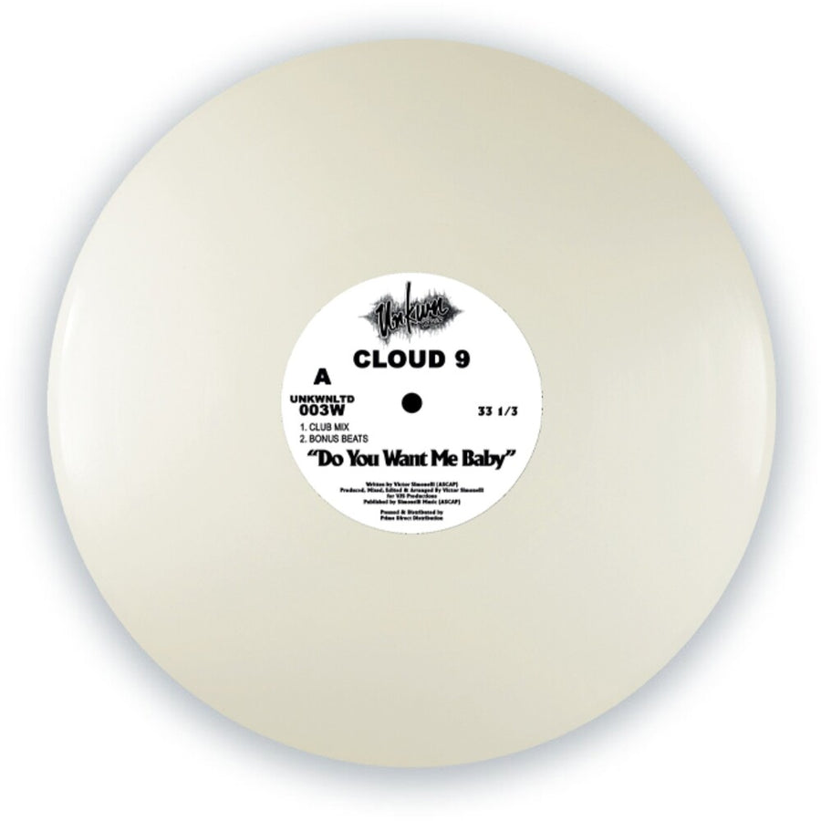 the album cover for Cloud 9 - Do You Want Me Baby [White]