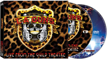 the album cover for L.A. Guns - Live From The Guild Theatre