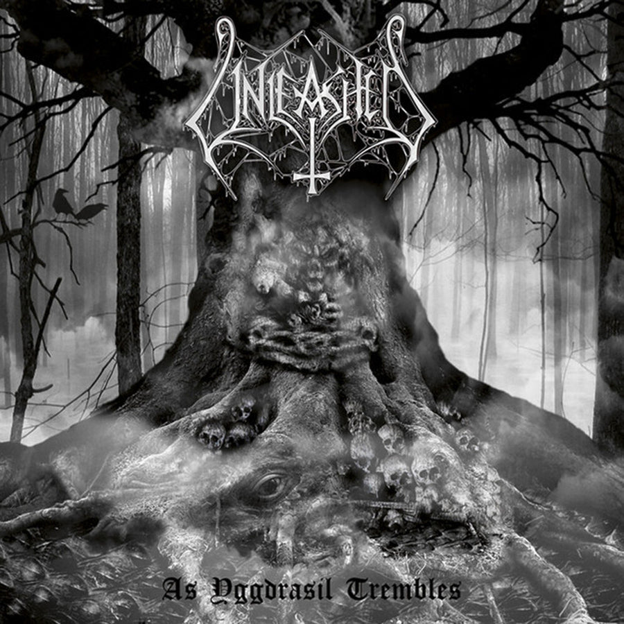 the album cover for Unleashed - As Yggdrasil Trembles (split White/black Vinyl/deluxe)