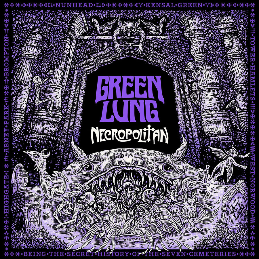 the album cover for Green Lung - Necropolitan (gatefold/midnight Sparkle / Starlight Vinyl) (i)