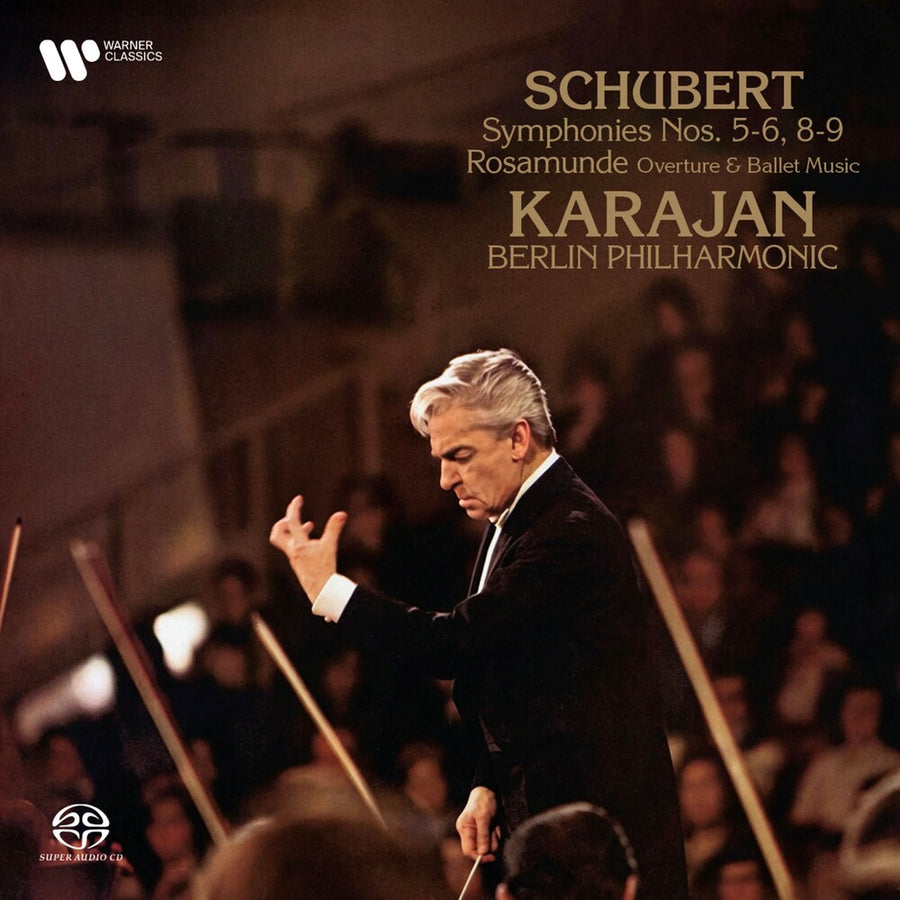 the album cover for Von Herbert Karajan  / Berliner Philharmoniker - Schubert: Symphonies 5-6, 8-9 [Remastered]