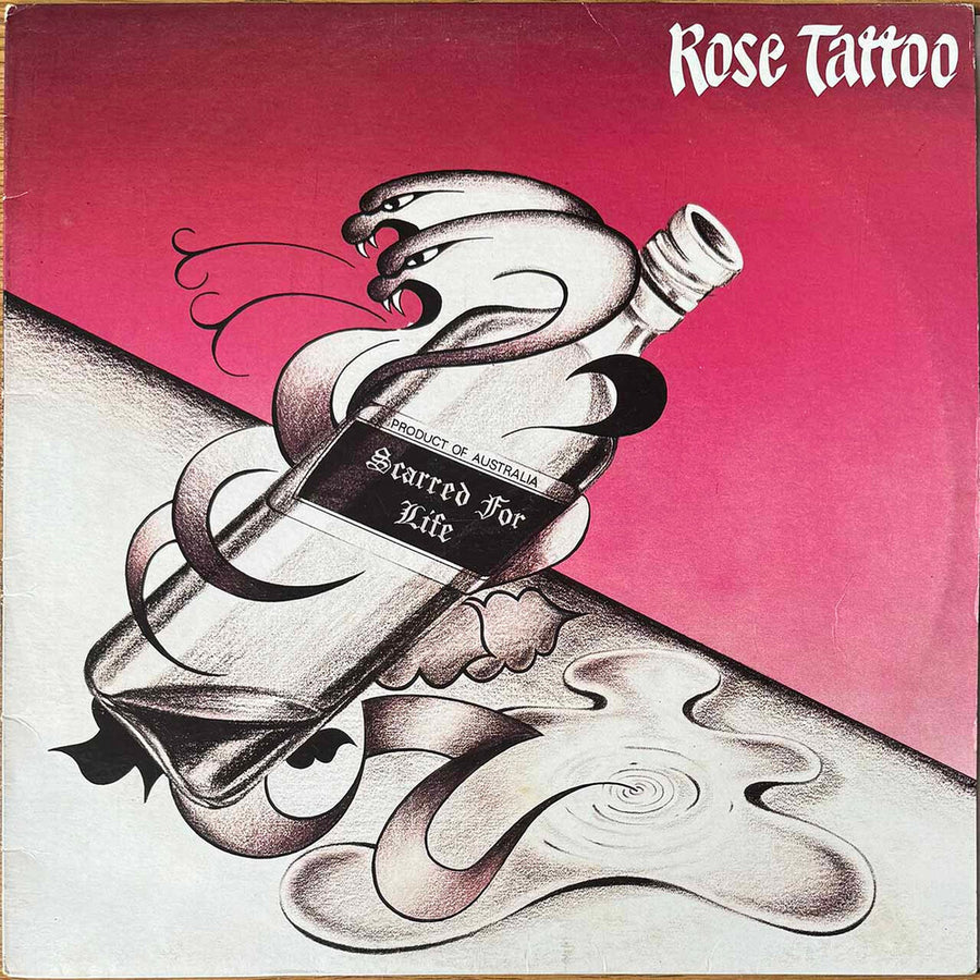 the album cover for Rose Tattoo - Scarred for Life (red & White Swirled Vinyl/140g)