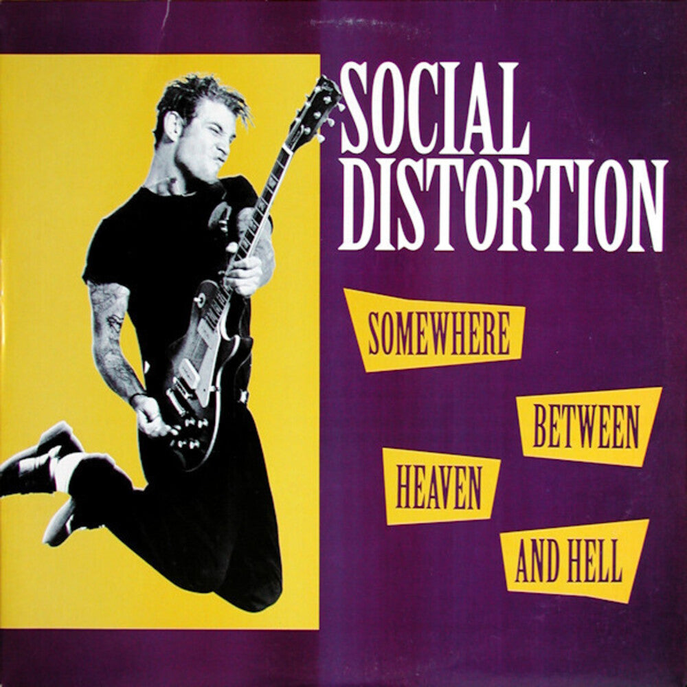 the album cover for Social Distortion - Somewhere Between Heaven & Hell [Yellow 180g - Numbered]