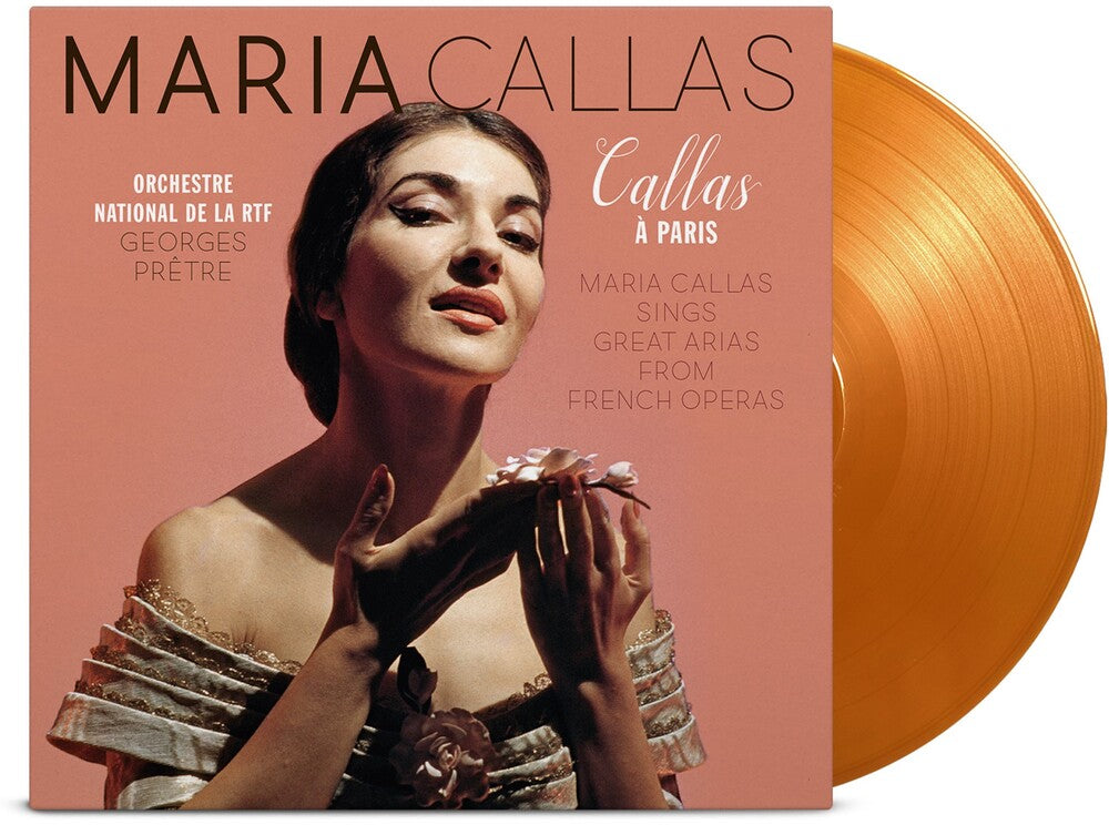 the album cover for Maria Callas - Callas a Paris (180g/solid Gold & Solid Orange Mixed Vinyl)