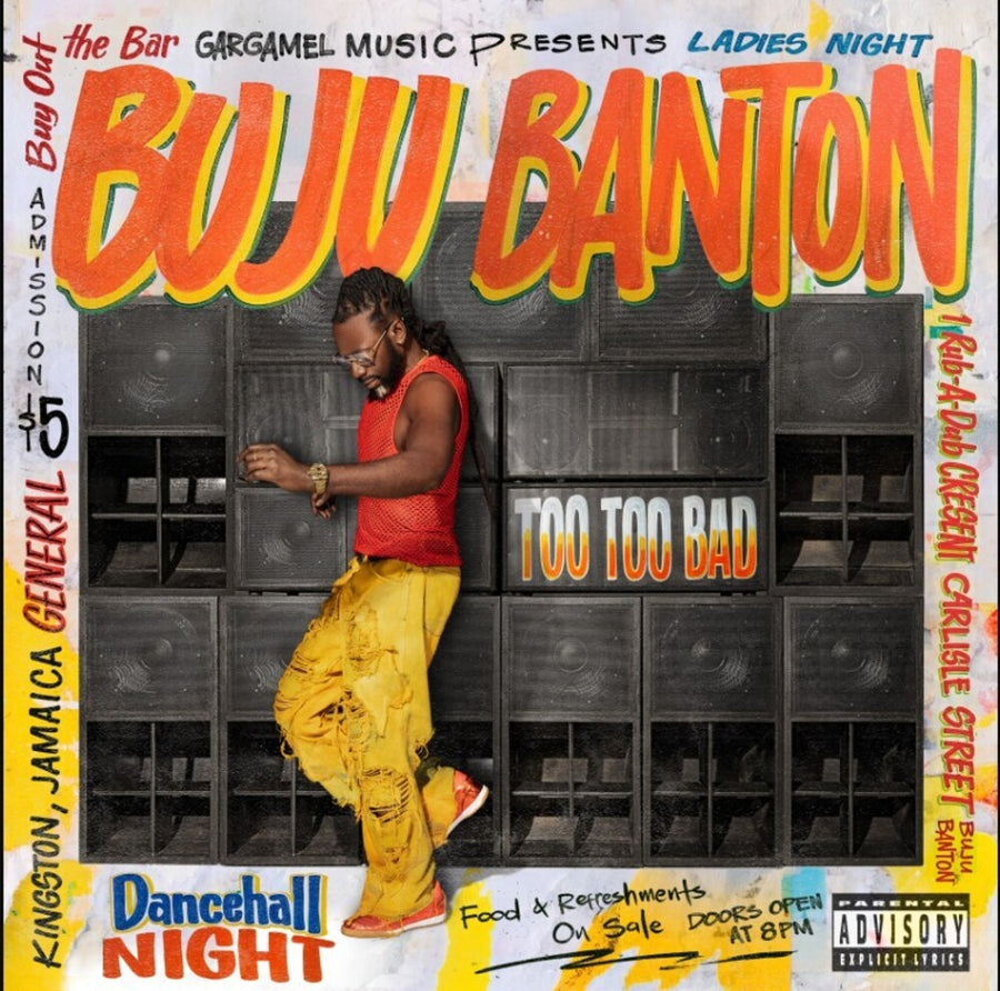 the album cover for Buju Banton - Too Too Bad