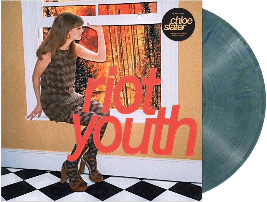 the album cover for Chloe Slater - Riot Youth [Indie Exclusive Recycled Eco Blue with Maxi Poster]