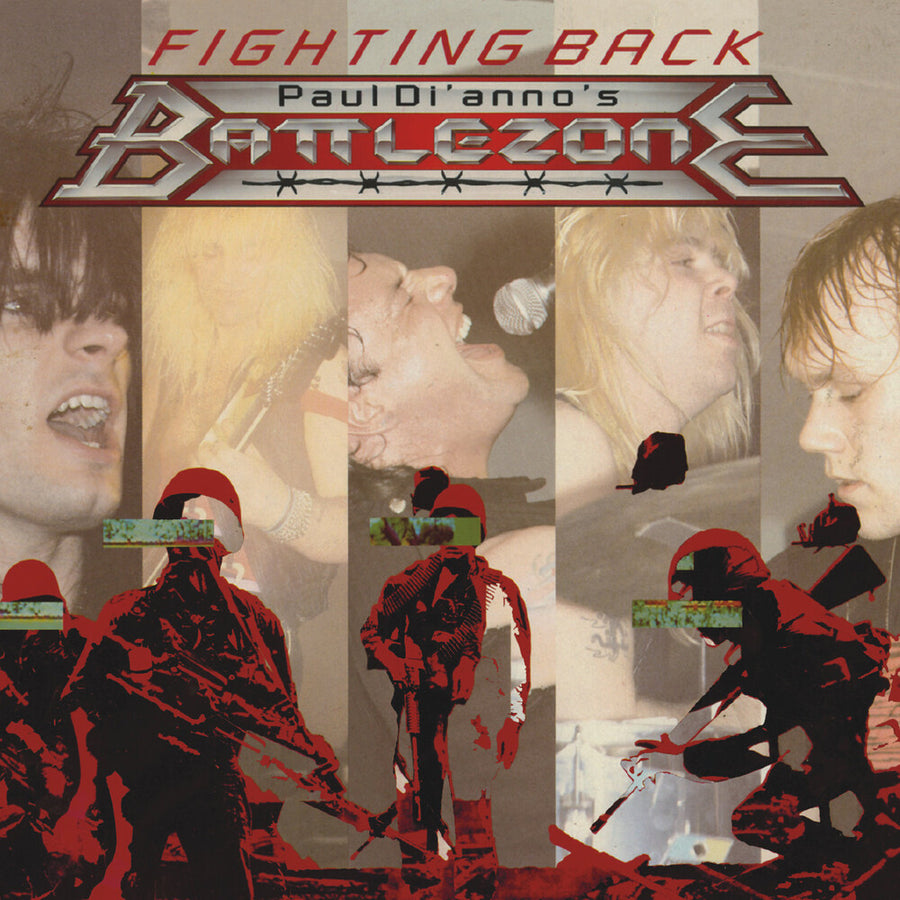 the album cover for Paul Di'anno  / Battlezone - Fighting Back [Colored Vinyl] (Red) [Indie Exclusive]