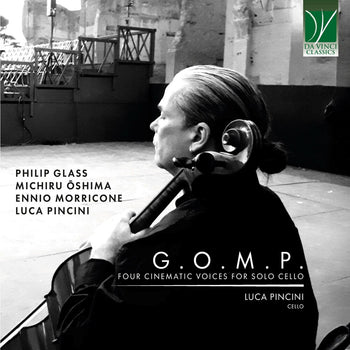 the album cover for Luca Pincini - G.o.m.p. - Four Cinematic Voices for Solo Cello
