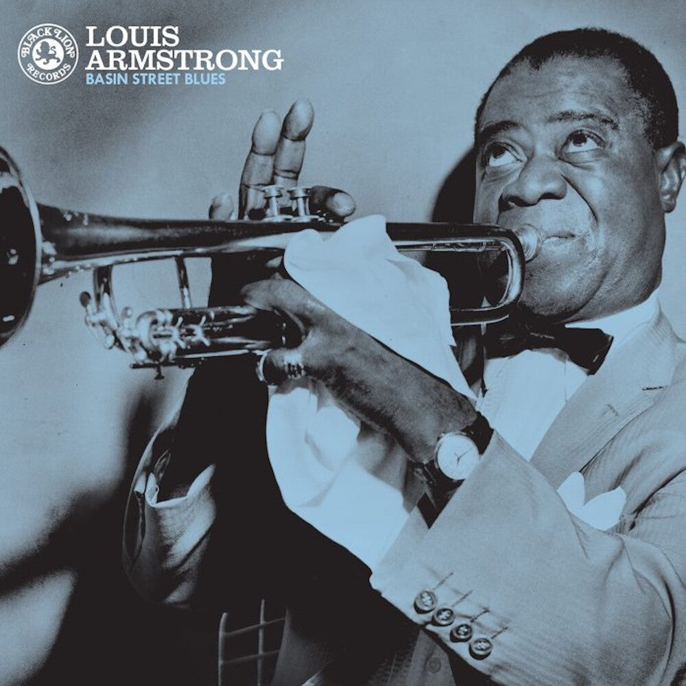 the album cover for Louis Armstrong - Basin Street Blues (coke Bottle Clear Vinyl)