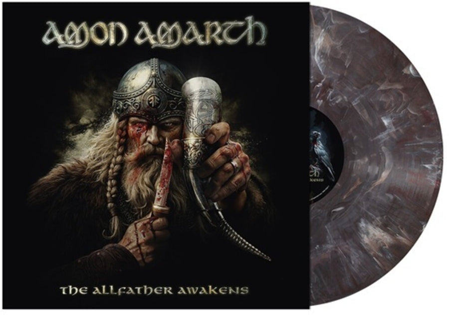 the album cover for Amon Amarth - The Allfather Awakens [Odens Hunt Marbled]