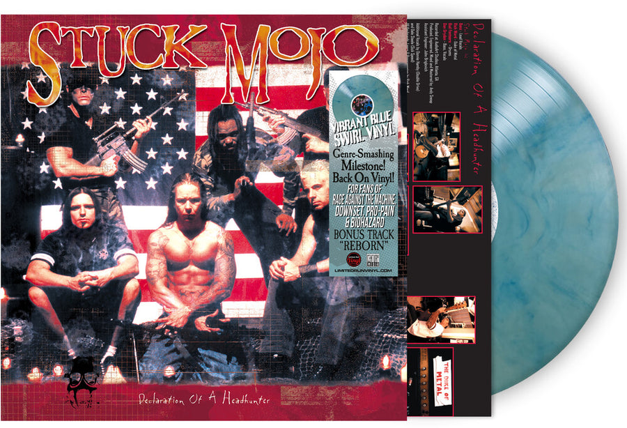 the album cover for Stuck Mojo - Declaration Of A Headhunter [Indie Exclusive] (Blue) [Colored Vinyl]