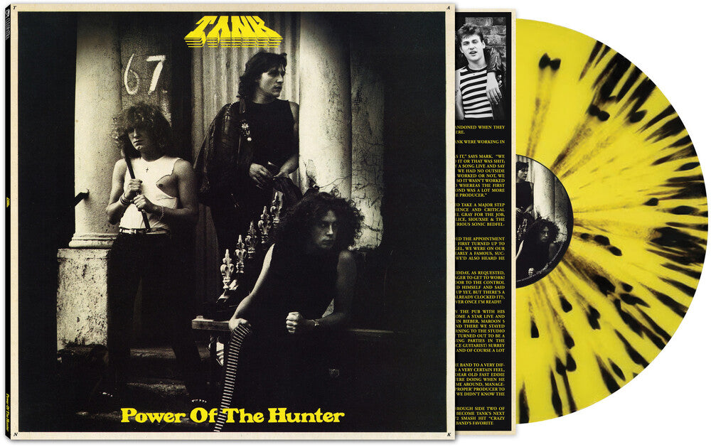 the album cover for Tank - Power of the Hunter [Black/Yellow Splatter]