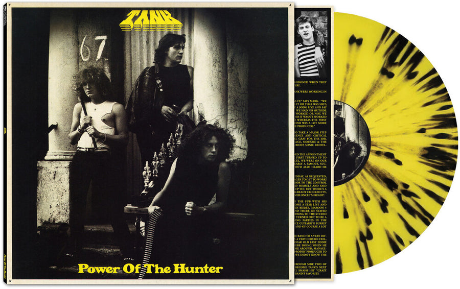 the album cover for Tank - Power of the Hunter [Black/Yellow Splatter]