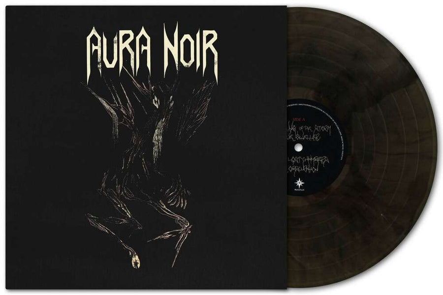 the album cover for Aura Noir - Aura Noire - 140gm Clear & Black Vinyl (Blk) (Uk)