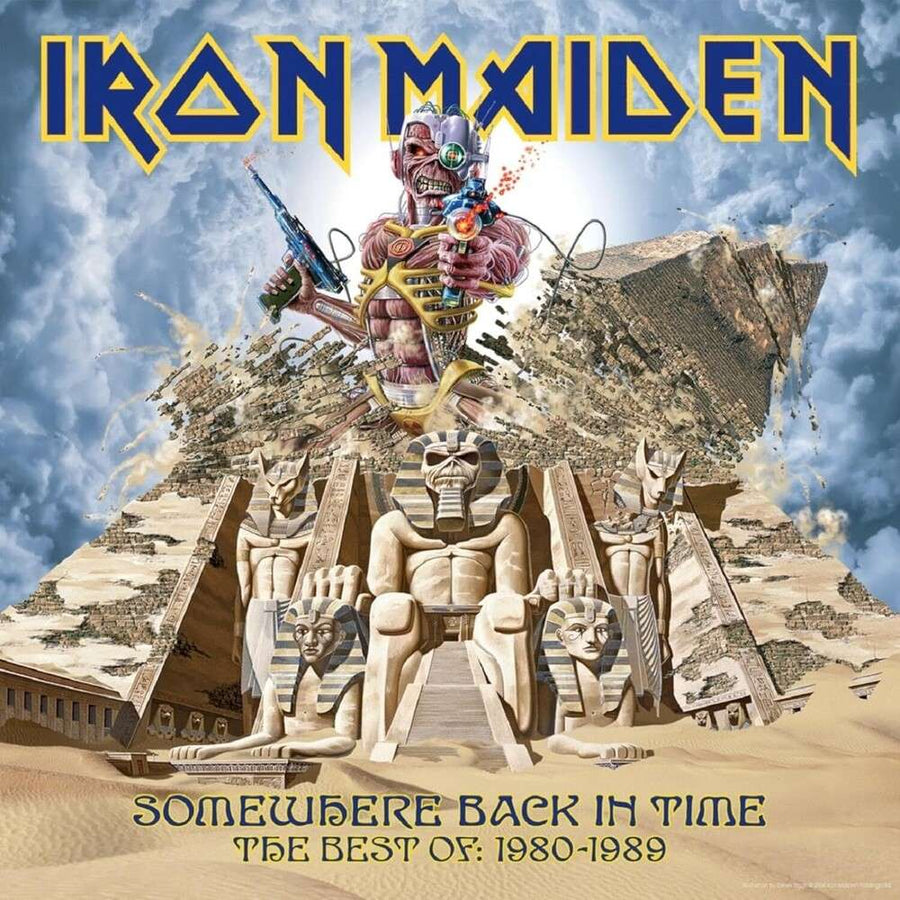 the album cover for Iron Maiden - Somewhere Back In Time: The Best Of 1980-1989