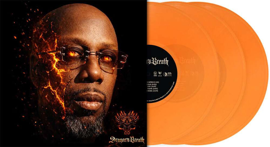 the album cover for Inspectah Deck - Dragon's Breath - Ltd Deluxe Orange Transparent