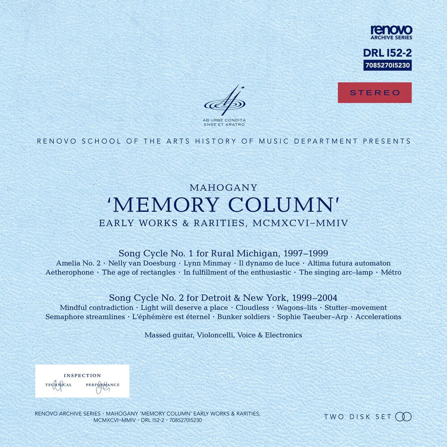 the album cover for Mahogany - Memory Column