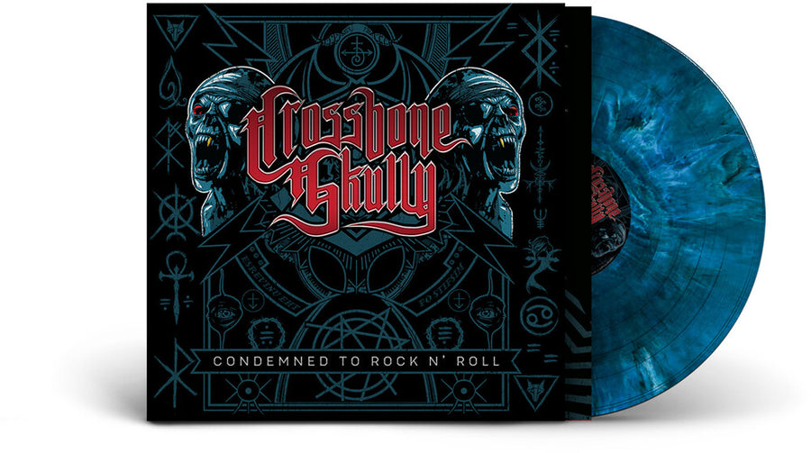 the album cover for Crossbone Skully - Condemned To Rock N Roll [Blue Marble]