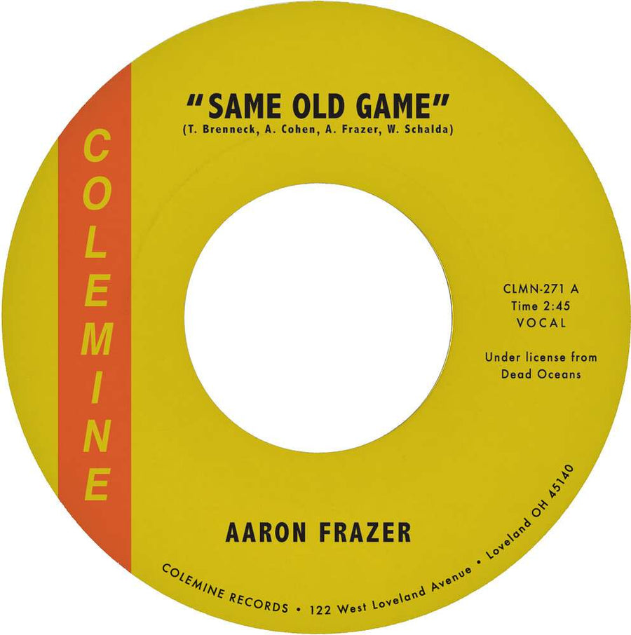 the album cover for Aaron Frazer - Same Old Game / Let Your Love Grow