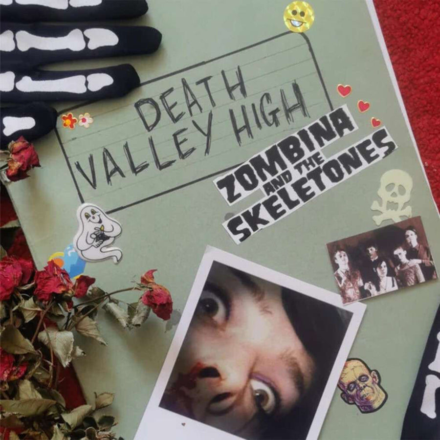 the album cover for Zombina & The Skeletones - Death Valley High (Bonus Cd) [Clear Vinyl] (Red) [With Booklet]