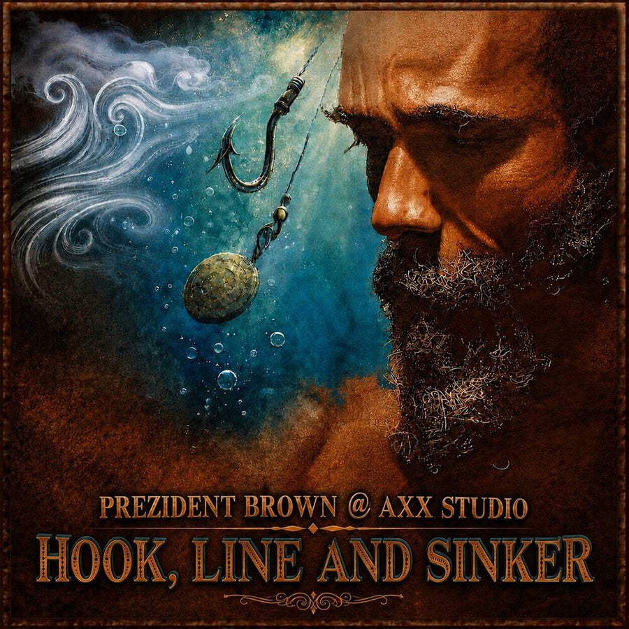 the album cover for Prezident Brown - Hook Line & Sinker