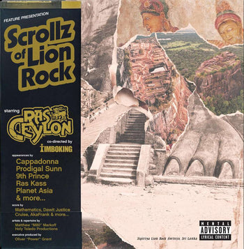 the album cover for Ras Ceylon - Scrollz Of Lion Rock