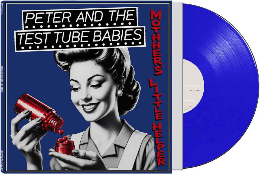 the album cover for Peter & Test Tube Babies - Mother's Little Helper (Blue) [Colored Vinyl] [Limited Edition]