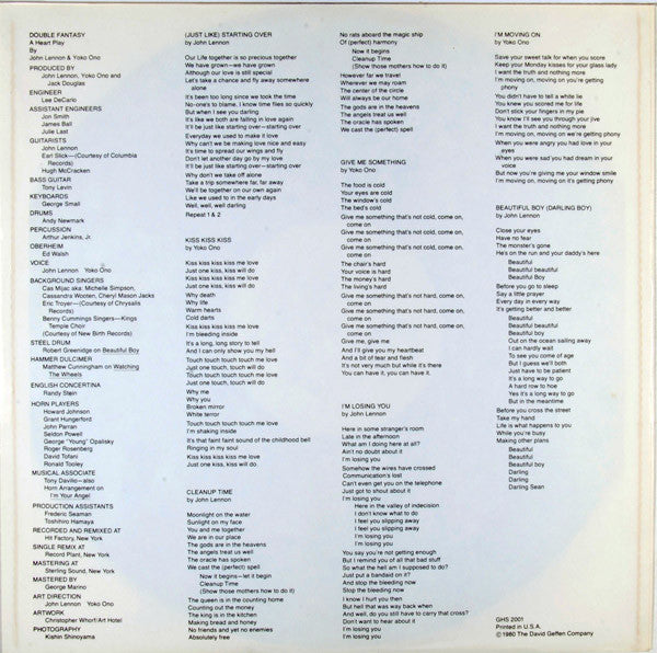 Double Fantasy - Lennon, John & Ono, Yoko