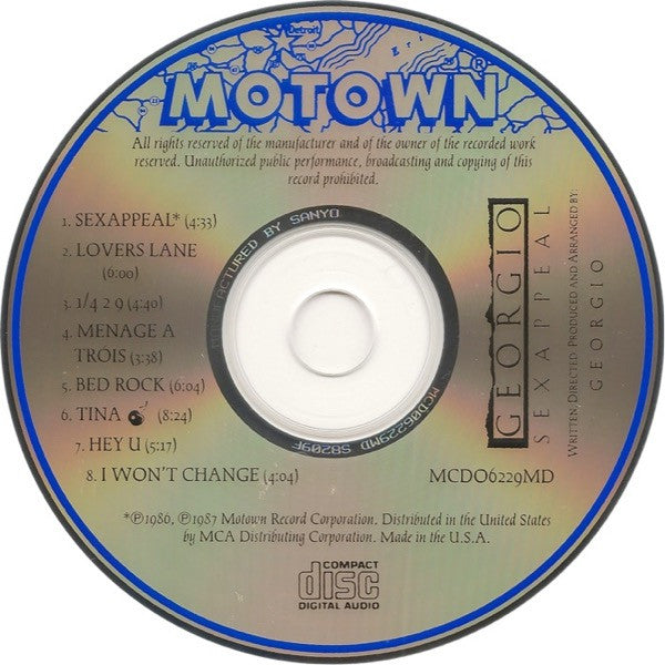 Sexappeal (Georgio's Greatest 12" Mixes) - Georgio
