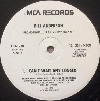 I Can't Wait Any Longer - Anderson, Bill